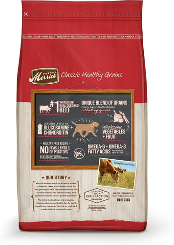 Merrick Classic Beef Brown Rice Recipe with Ancient Grains Dry Dog Food East Longmeadow MA A.W. Brown Pet Garden Store