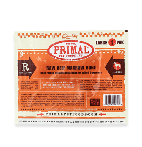 Primal Pet Foods Raw Recreational Beef Marrow Bones