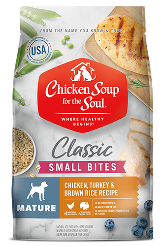 Chicken Soup For The Soul Classic Small Bites Mature Dog Dry Food Chicken, Turkey & Brown Rice Recipe
