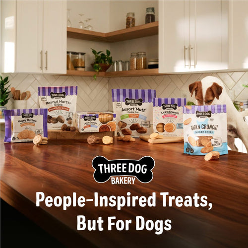 Three Dog Bakery Lick’n Crunch!® Carob & Peanut Butter Flavors Dog Treats