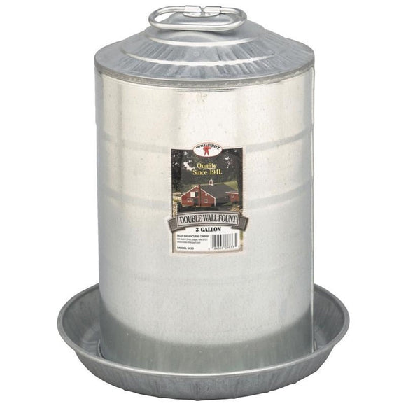 Little Giant Double Wall Poultry Fount Galvanized (2 GAL)