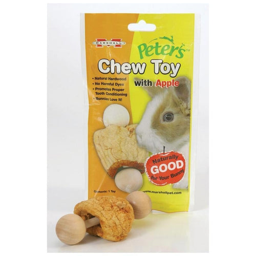 CHEW TOY WITH APPLE (SMALL, NATURAL)